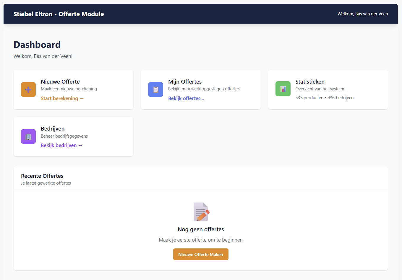 Maatwerk offertetool